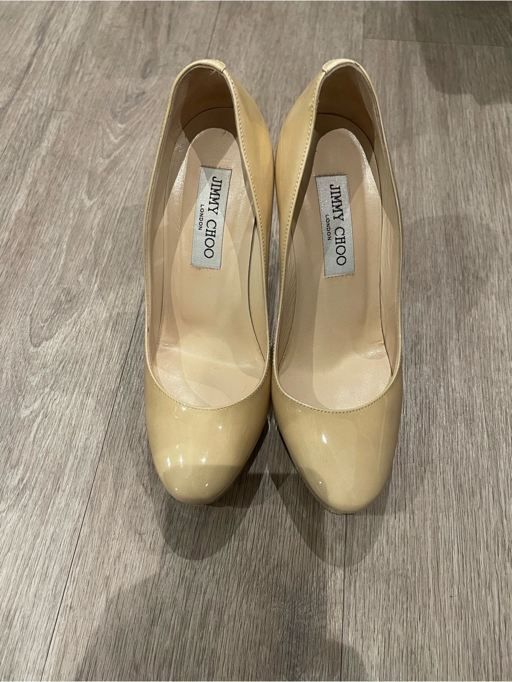 Jimmy Choo Nude Patent Leather Platform Pumps - Size EU 36/ US 6 - Picture 4 of 7